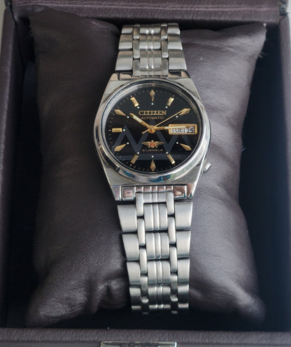 Vintage 1983 Original Citizen Automatic 8200 Black Face 21 Jewels Day-Date Japanese Men's Wrist Watch EA03