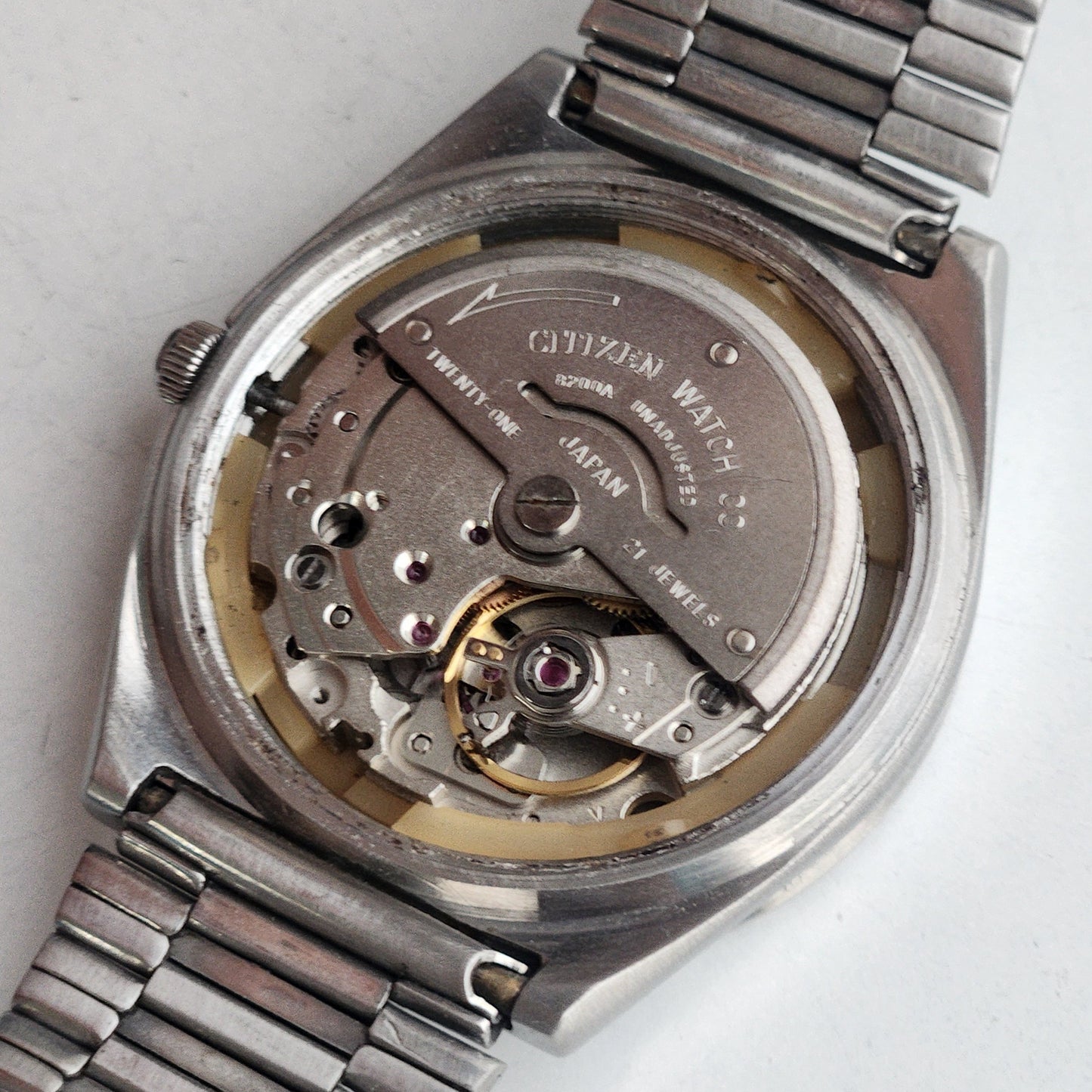 Vintage 1979 Original Citizen Automatic 8200 Cream Face 21 Jewels Day-Date Japanese Men's Wrist Watch EA11