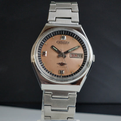 Vintage 1981 Original Citizen Automatic 8200 Brown Face 21 Jewels Day-Date Japanese Men's Wrist Watch EA13