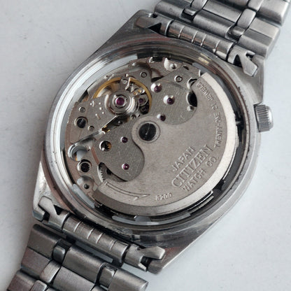 Vintage 1976 Original Citizen Automatic 8200 White Face 21 Jewels Day-Date Japanese Men's Wrist Watch EA14