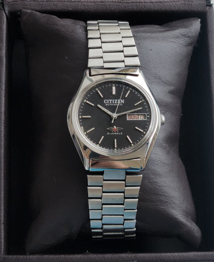 Vintage 1978 Original Citizen Automatic 8200 Black Face 21 Jewels Day-Date Japanese Men's Wrist Watch EA16