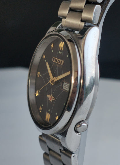 Vintage 1978 Original Citizen Automatic 8200 Black Face 21 Jewels Day-Date Japanese Men's Wrist Watch EA18