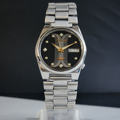 Vintage 1978 Original Citizen Automatic 8200 Black Face 21 Jewels Day-Date Japanese Men's Wrist Watch EA20