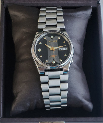 Vintage 1978 Original Citizen Automatic 8200 Black Face 21 Jewels Day-Date Japanese Men's Wrist Watch EA20