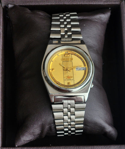 Vintage 1981 Original Citizen Automatic 8200 Golden Face 21 Jewels Day-Date Japanese Men's Wrist Watch EA21