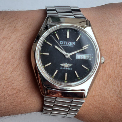 Vintage 1979 Original Citizen Automatic 8200 Face Face 21 Jewels Day-Date Japanese Men's Wrist Watch EA27