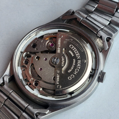 Vintage 1981 Original Citizen Automatic 8200 Black Face 21 Jewels Day-Date Japanese Men's Wrist Watch EA40