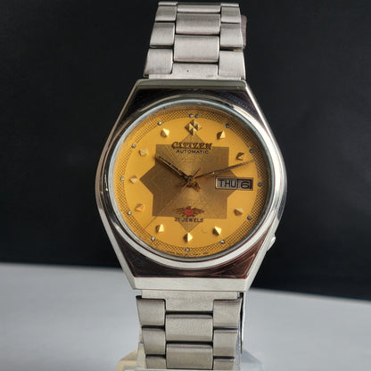 Vintage 1978 Original Citizen Automatic 8200 Golden Face 21 Jewels Day-Date Japanese Men's Wrist Watch EA30