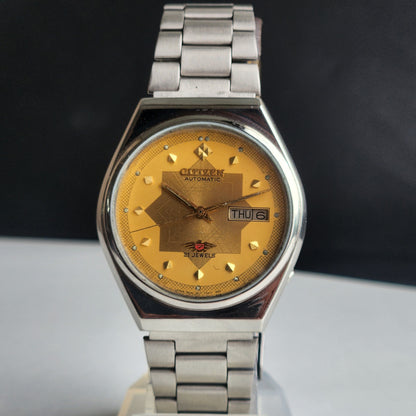 Vintage 1978 Original Citizen Automatic 8200 Golden Face 21 Jewels Day-Date Japanese Men's Wrist Watch EA30