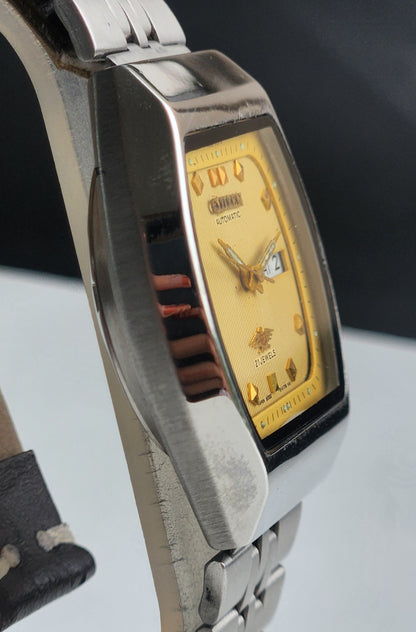 Vintage 1979 Original Citizen Automatic 8200 Golden Face 21 Jewels Day-Date Japanese Men's Wrist Watch EA36