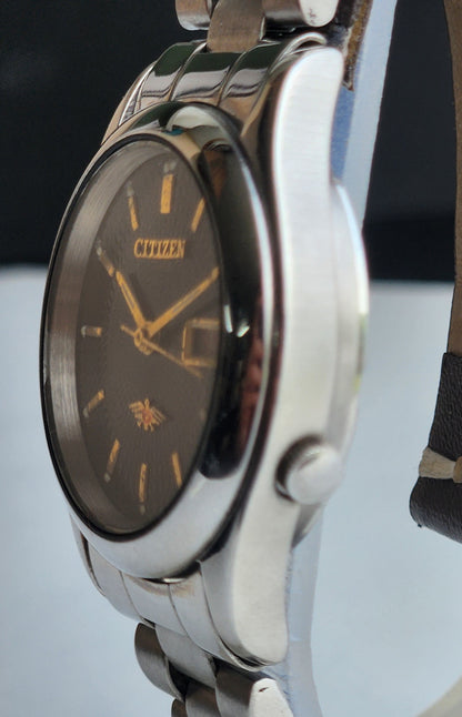 Vintage 1981 Original Citizen Automatic 8200 Black Face 21 Jewels Day-Date Japanese Men's Wrist Watch EA40