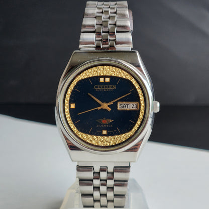 Vintage 1983 Original Citizen Automatic 8200 Black Face 21 Jewels Day-Date Japanese Men's Wrist Watch EA42