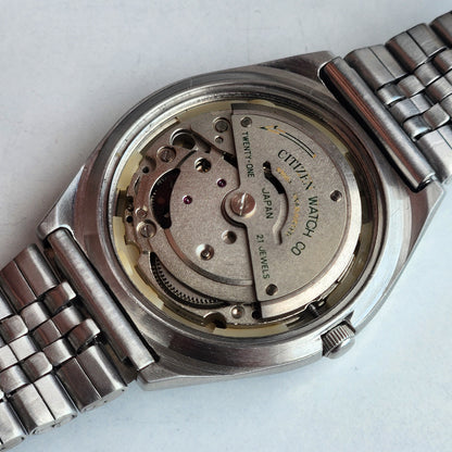 Vintage 1975 Original Citizen Automatic 8200 Golden Face 21 Jewels Day-Date Japanese Men's Wrist Watch EA43