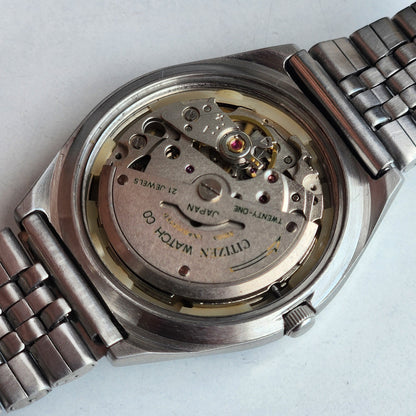 Vintage 1975 Original Citizen Automatic 8200 Golden Face 21 Jewels Day-Date Japanese Men's Wrist Watch EA43