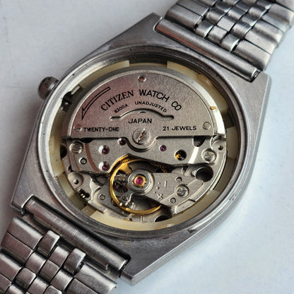 Vintage 1974 Original Citizen Automatic 8200 Grey Face 21 Jewels Day-Date Japanese Men's Wrist Watch EA44