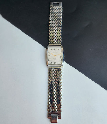 Original TITAN EDGE 1596NCA31 Barrel White Face 33MM Case Not Adjustable Men's Watch H87