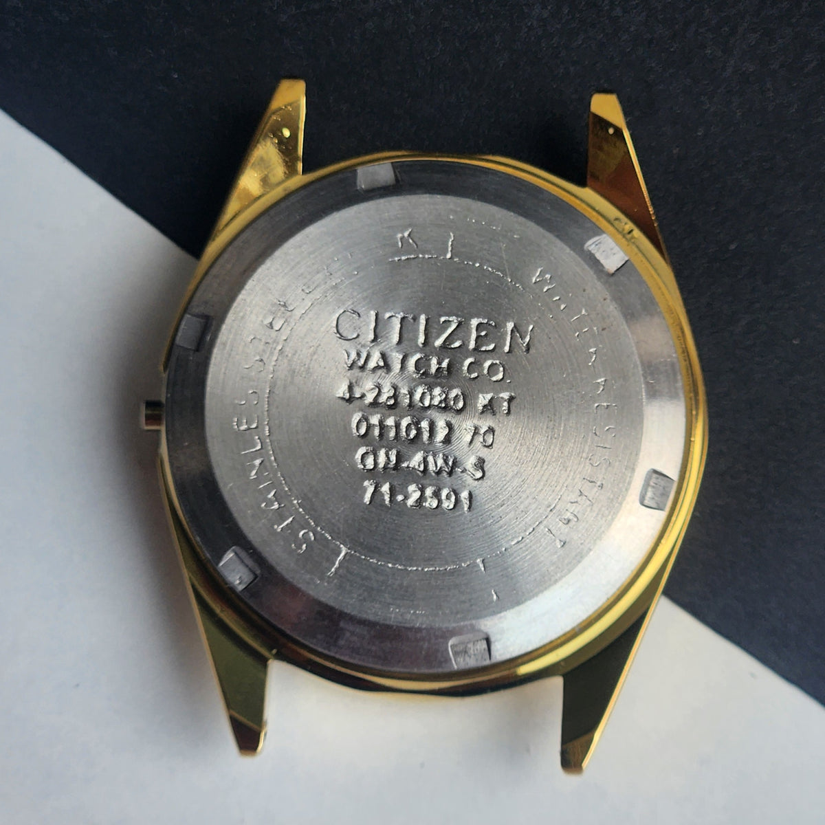New Replacement Case for Citizen 8200 Gold Plated Fluted Bezel H94
