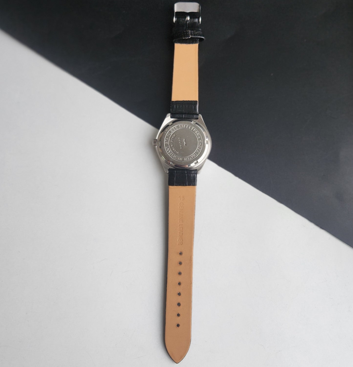 Vintage Original HMT Chetak Hand Winding 17 Jewels Navy Blue Face Black Leather Strap Men's Wrist Watch I23