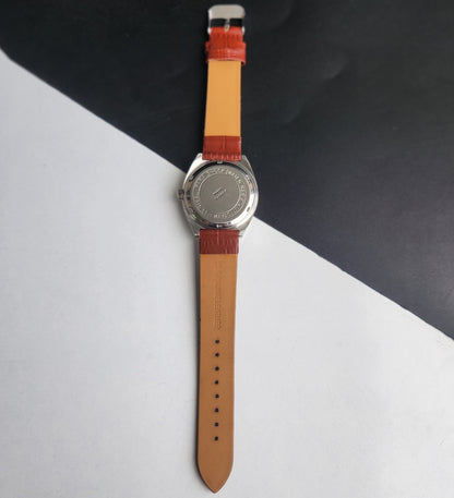 Vintage Original HMT Rohit Hand Winding 17 Jewels Black Face Tan Leather Strap Men's Wrist Watch I33