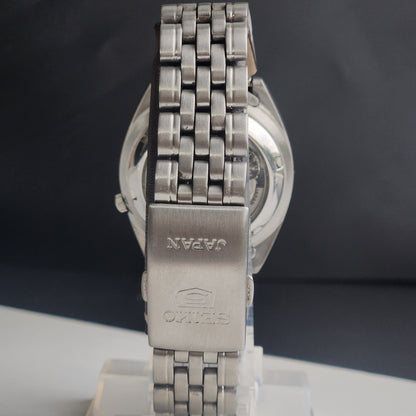 Vintage Original Seiko 5 Automatic 7S26-00X0 Grey Face 21 Jewels With Exhibition Back Day-Date Japanese Men's Wrist Watch I50