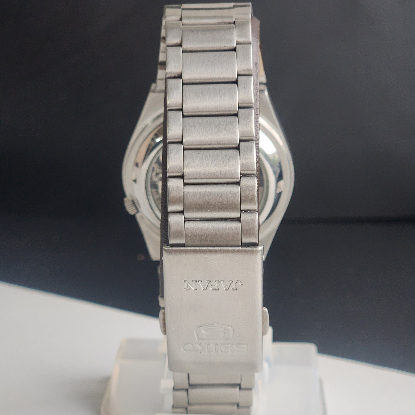 Vintage Original Seiko 5 Automatic 7S26-0530 Black Face 21 Jewels With Exhibition Back Day-Date Japanese Men's Wrist Watch I51