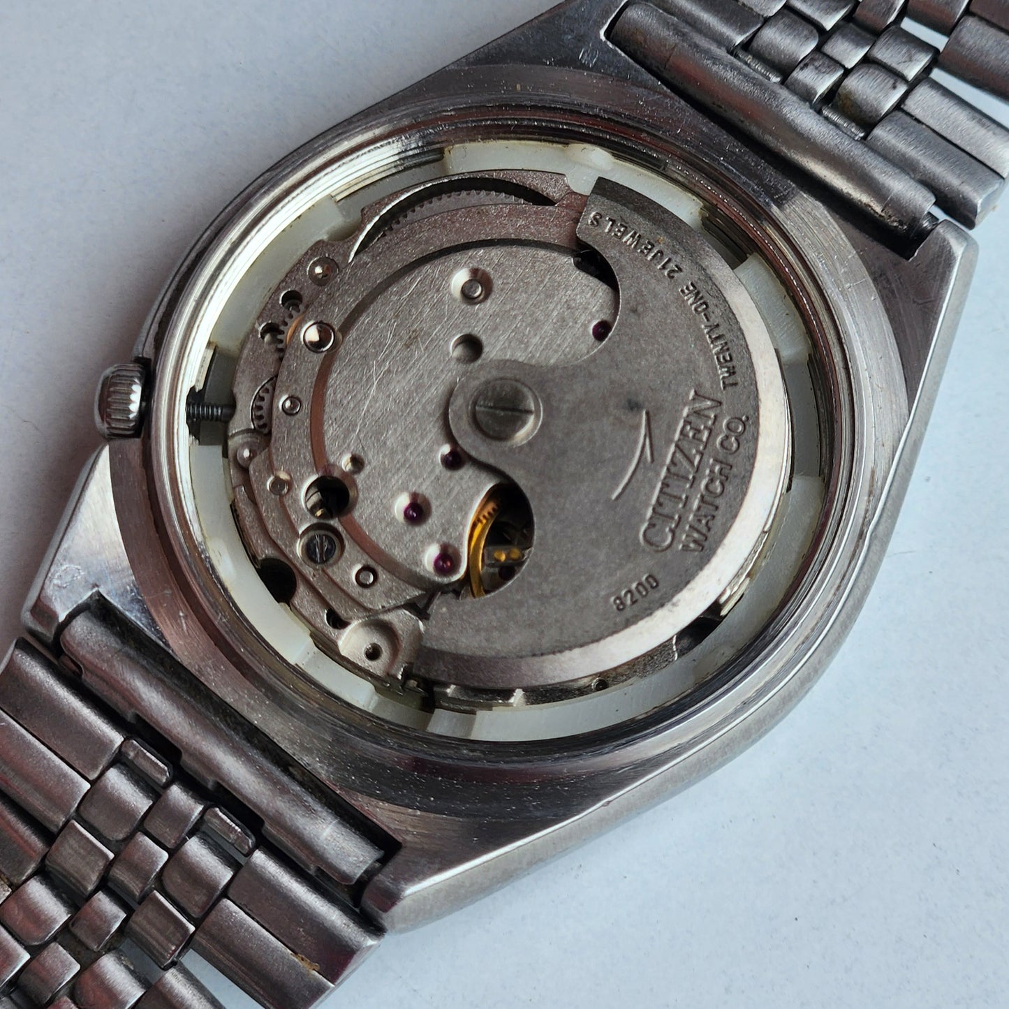 Vintage 1980 Original Citizen Automatic 8200 Grey Face 21 Jewels Day-Date Japanese Men's Wrist Watch IN06