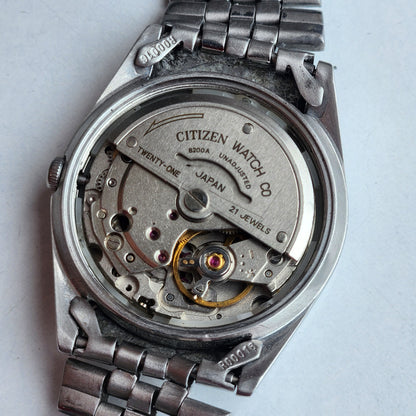 Vintage 1978 Original Citizen Automatic 8200 Grey Face 21 Jewels Day-Date Japanese Men's Wrist Watch IN07