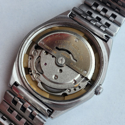 Vintage 1980 Original Citizen Automatic 8200 Black Face 21 Jewels Day-Date Japanese Men's Wrist Watch IN11