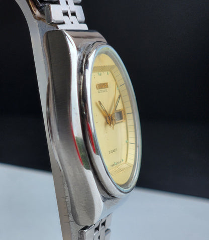 Vintage 1975 Original Citizen Automatic 8200 Golden Face 21 Jewels Day-Date Japanese Men's Wrist Watch IN12