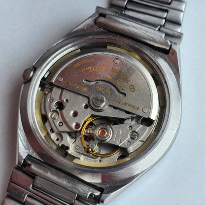 Vintage 1980 Original Citizen Automatic 8200 Black Face 21 Jewels Day-Date Japanese Men's Wrist Watch IN16