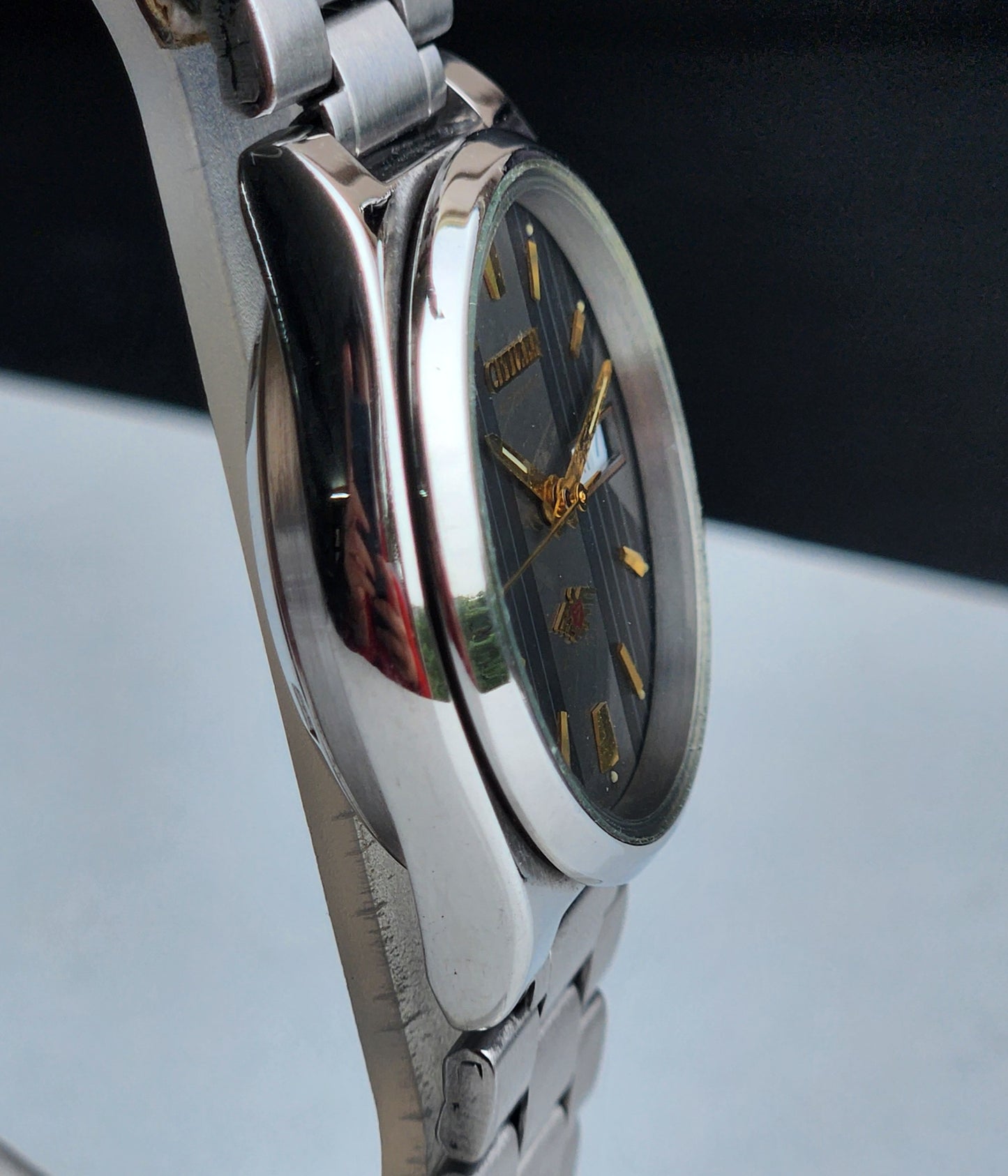 Vintage 1978 Original Citizen Automatic 8200 Grey Face 21 Jewels Day-Date Japanese Men's Wrist Watch IN28