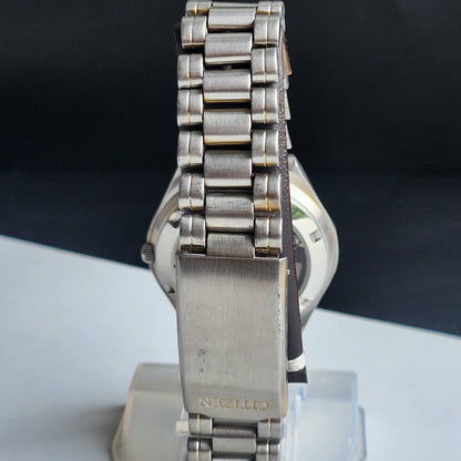 Vintage Original Citizen Automatic 8200 Golden Face 21 Jewels With Exhibition Back Day-Date Japanese Men's Wrist Watch IN35