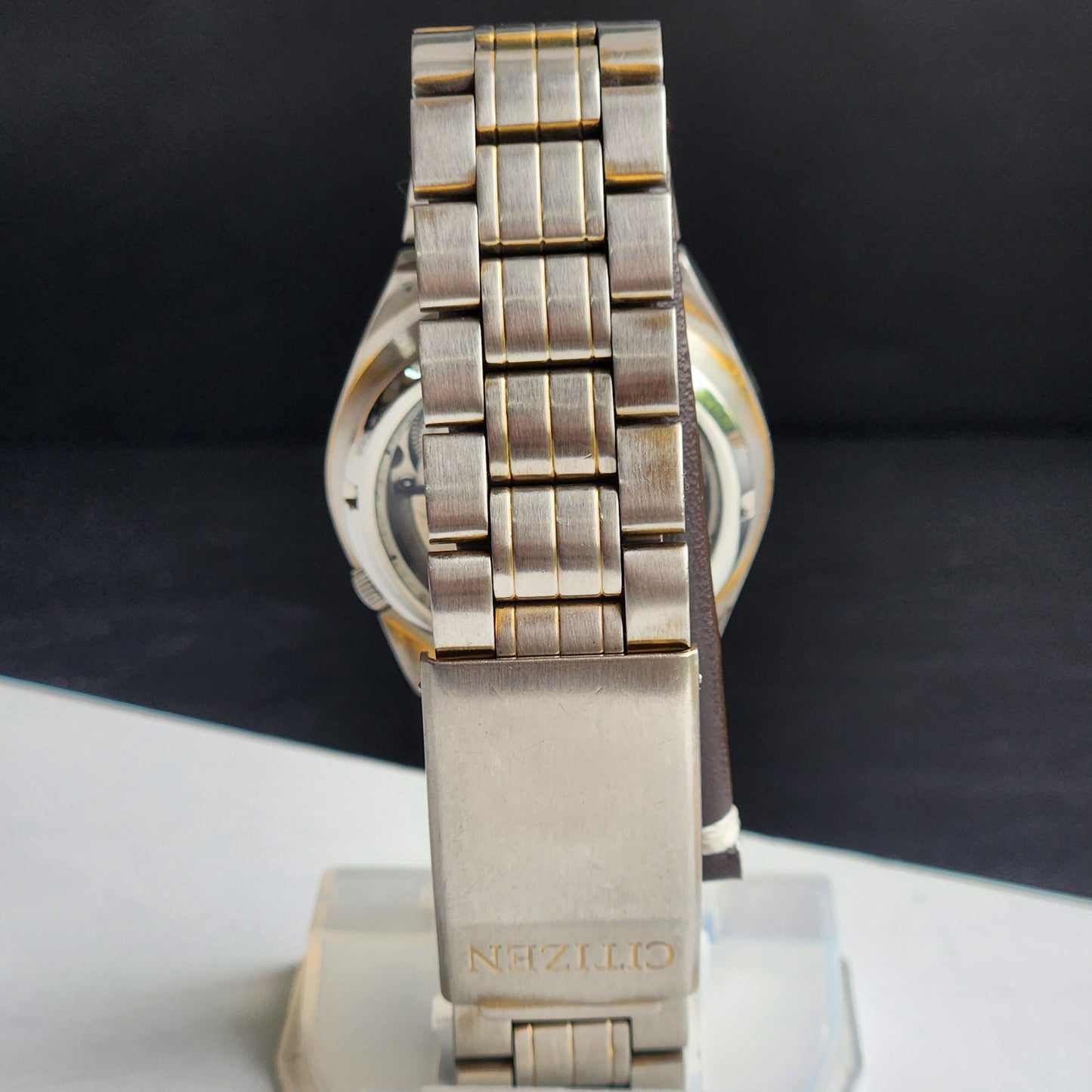 Vintage Original Citizen Automatic 8200 Golden Face 21 Jewels With Exhibition Back Day-Date Japanese Men's Wrist Watch IN45