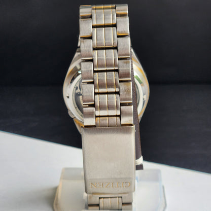 Vintage Original Citizen Automatic 8200 Golden Face 21 Jewels With Exhibition Back Day-Date Japanese Men's Wrist Watch IN45