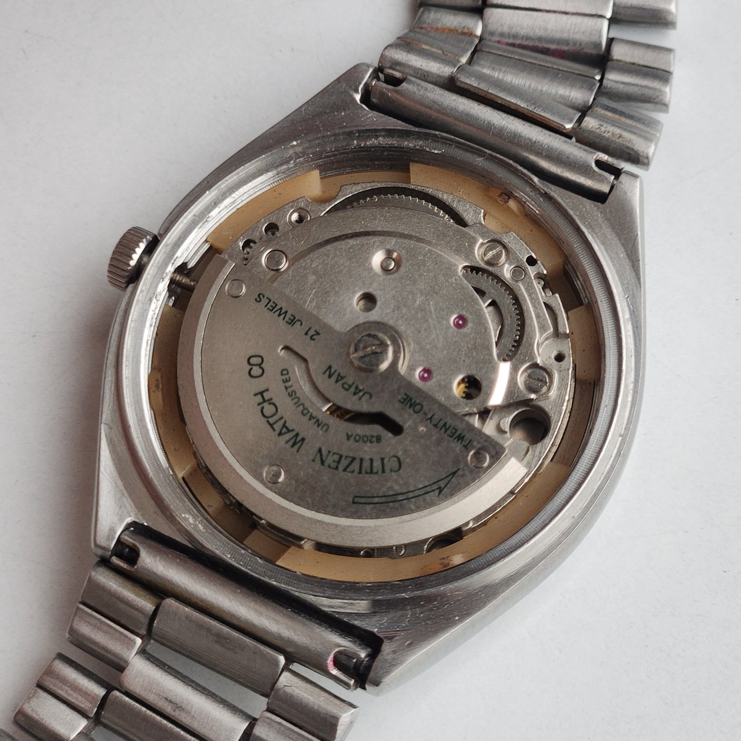 Vintage Original Citizen Automatic 8200 Blue Face 21 Jewels With Exhibition Back Day-Date Japanese Men's Wrist Watch IN47