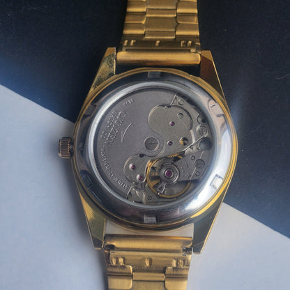 Vintage MOD Citizen Green Face Automatic 21 Jewels Cal. 8200 35MM Fix Bezel Gold Plated Men's Wrist Watch I91
