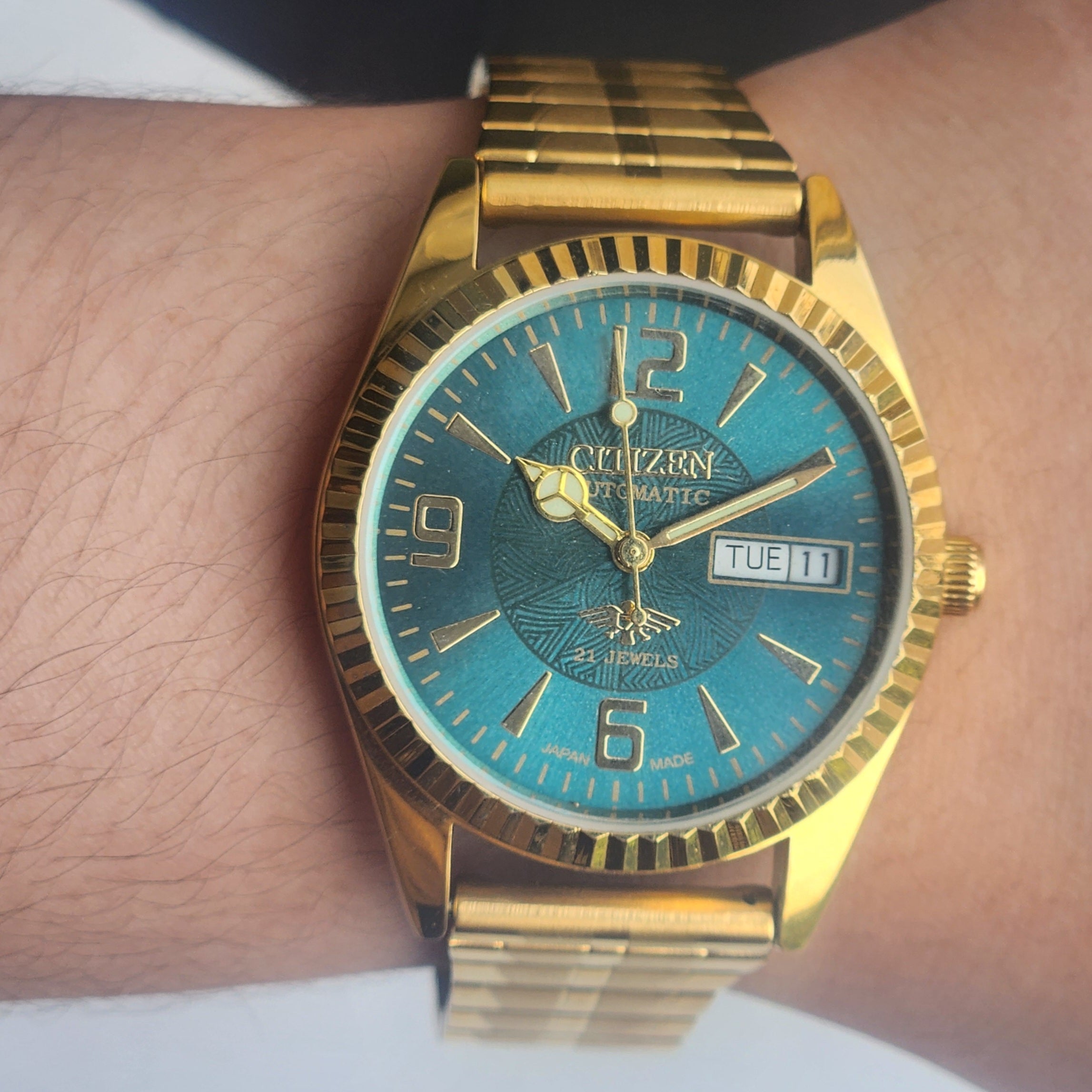 Vintage MOD Citizen Green Face Automatic 21 Jewels Cal. 8200 35MM