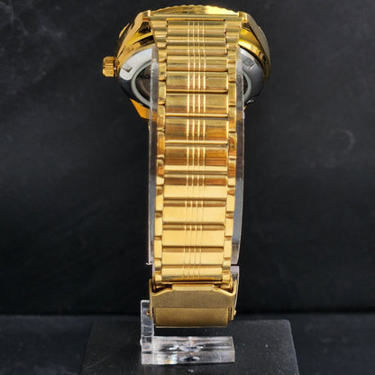 Vintage MOD Citizen Blue Face Automatic 21 Jewels Cal. 8200 35MM Fix Bezel Gold Plated Men's Wrist Watch I93