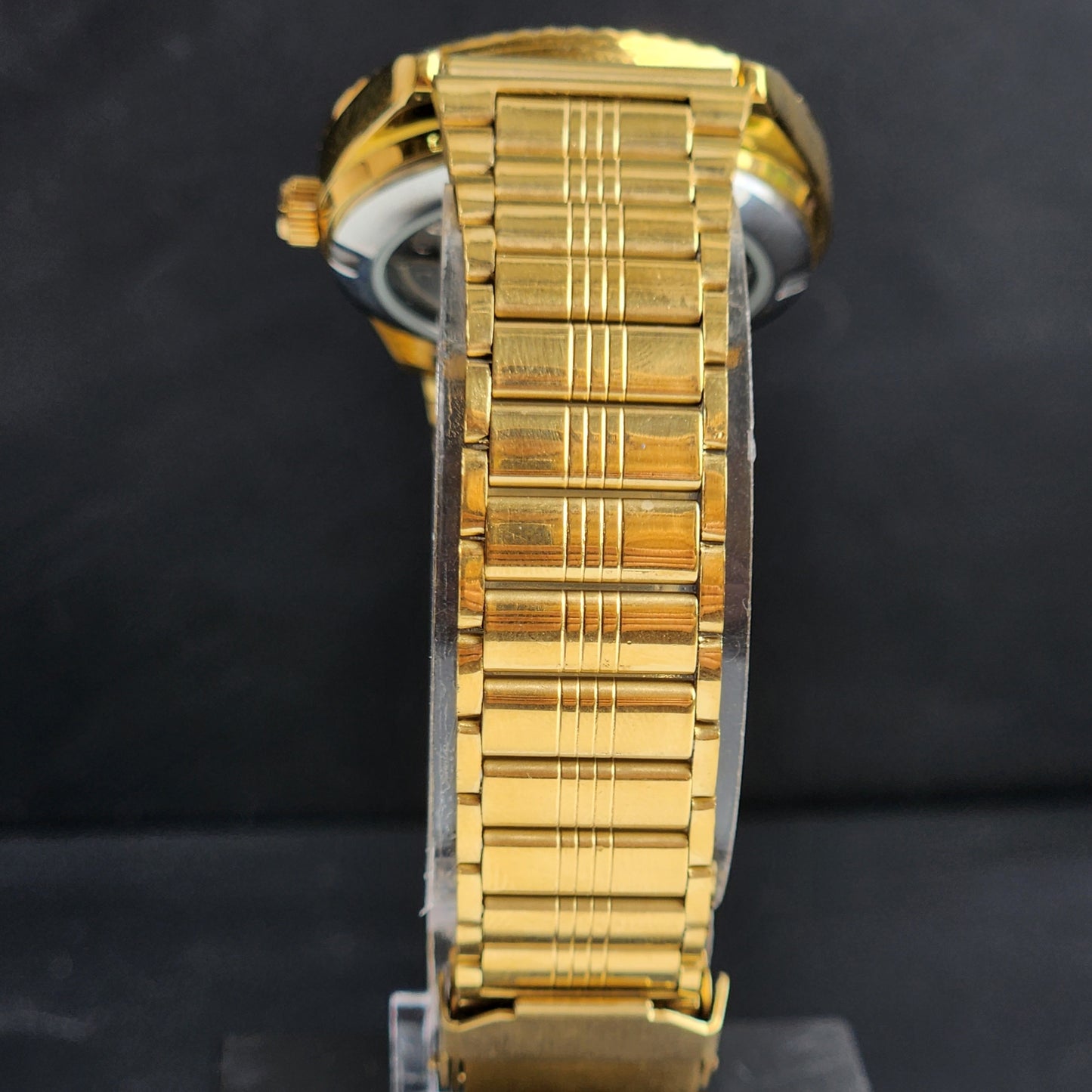 Vintage MOD Citizen Black Face Automatic 21 Jewels Cal. 8200 35MM Fix Bezel Gold Plated Men's Wrist Watch I94