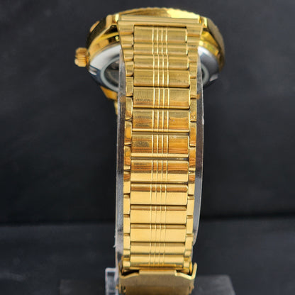 Vintage MOD Citizen Black Face Automatic 21 Jewels Cal. 8200 35MM Fix Bezel Gold Plated Men's Wrist Watch I94