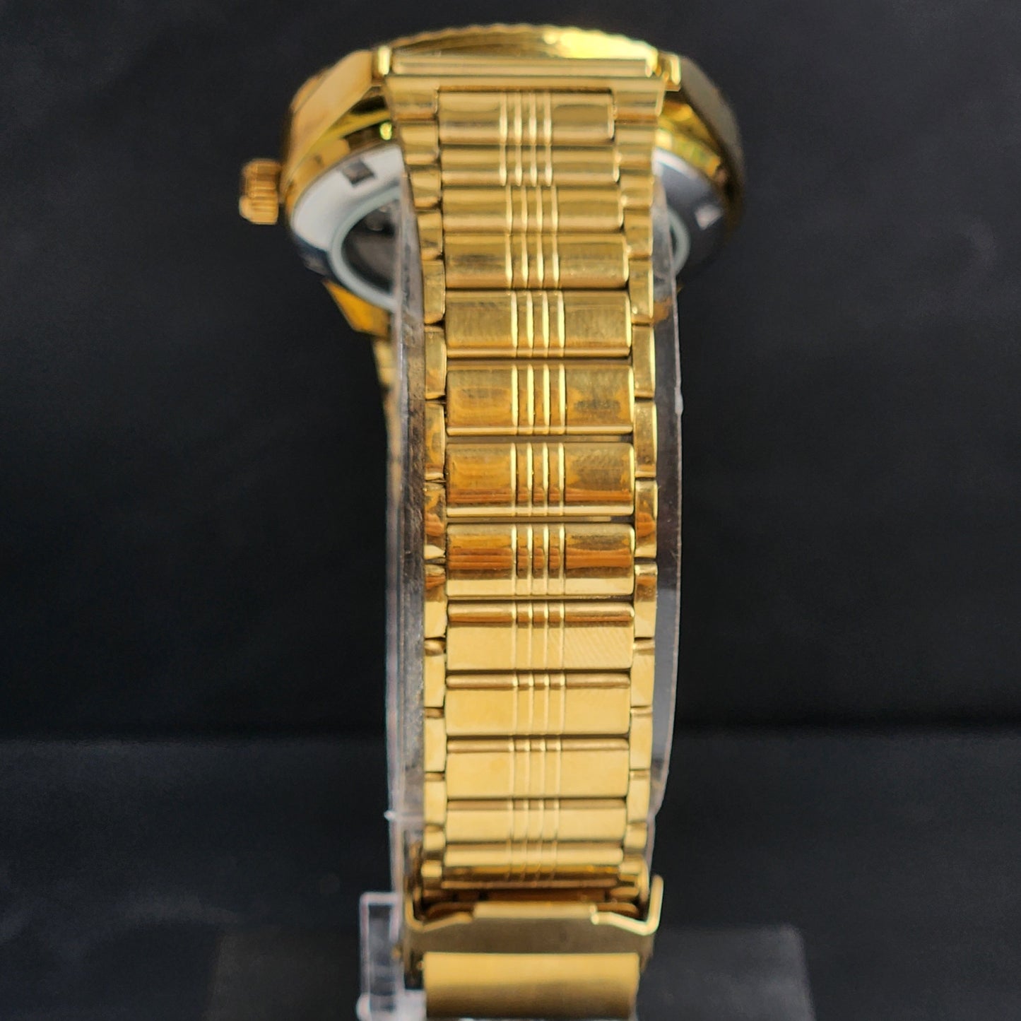 Vintage MOD Citizen Black Face Automatic 21 Jewels Cal. 8200 35MM Fix Bezel Gold Plated Men's Wrist Watch I96
