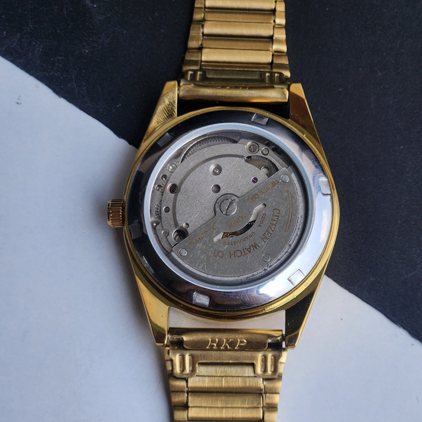 Vintage MOD Citizen Blue Face Automatic 21 Jewels Cal. 8200 35MM Fix Bezel Gold Plated Men's Wrist Watch I97