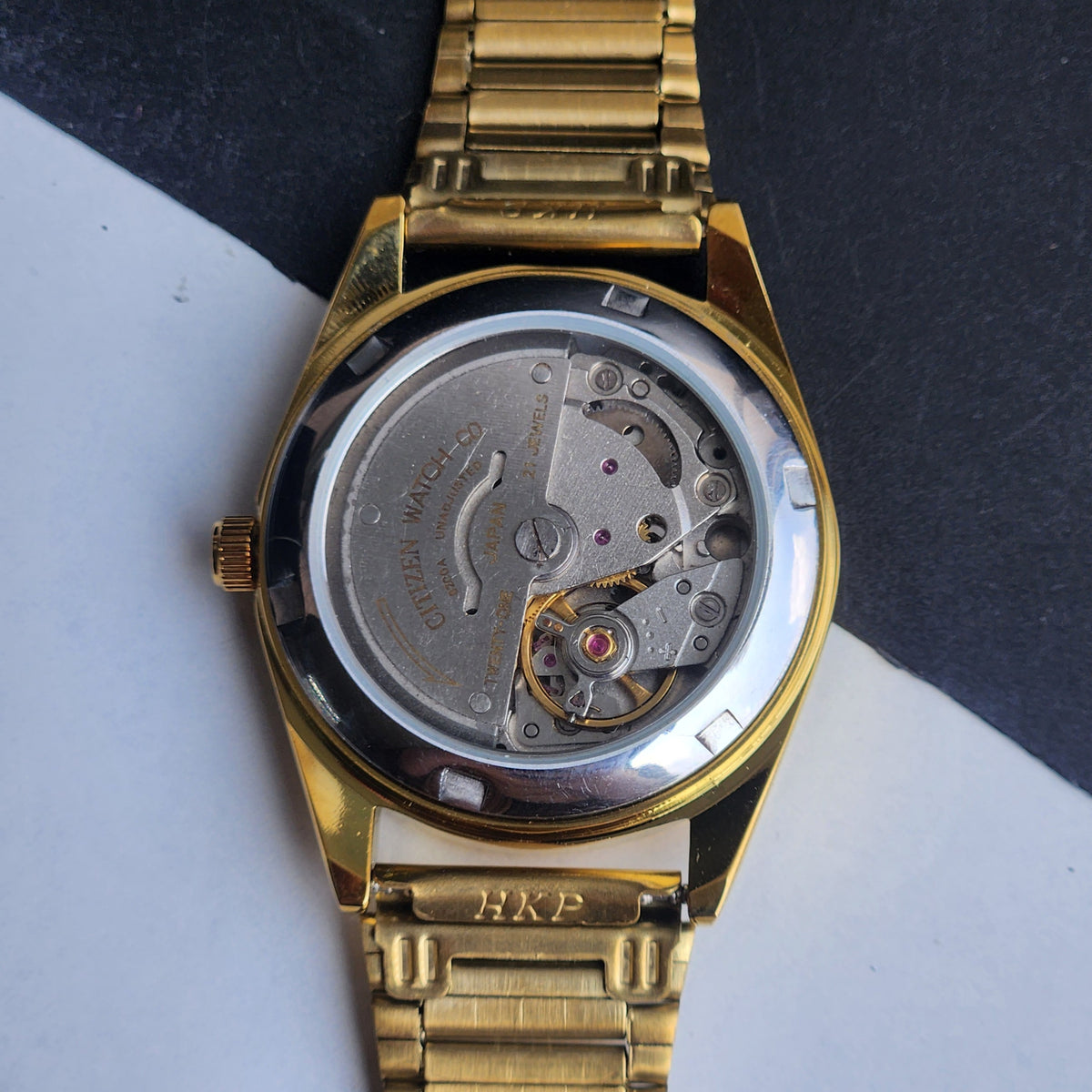 Vintage MOD Citizen Blue Face Automatic 21 Jewels Cal. 8200 35MM Fix Bezel Gold Plated Men's Wrist Watch I97