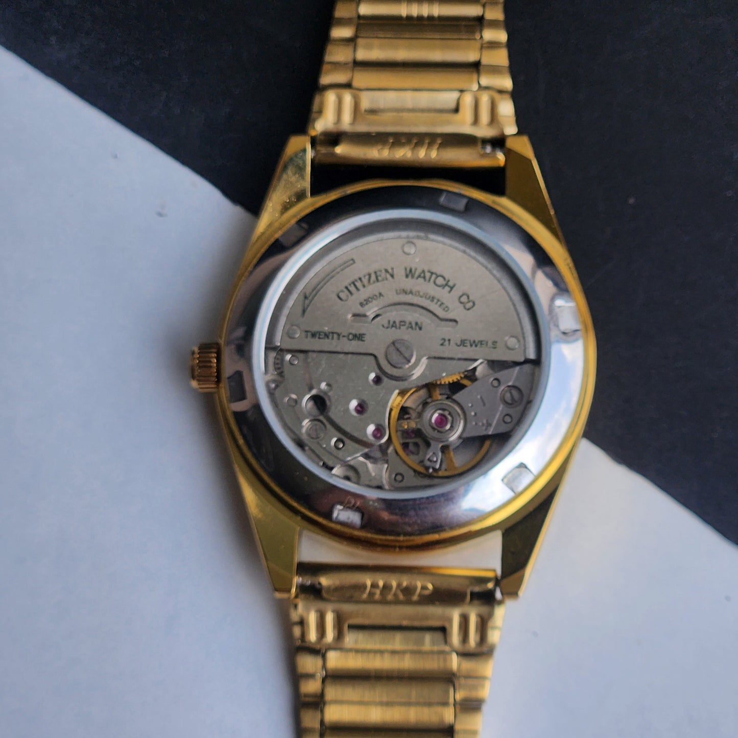 Vintage MOD Citizen Brown Face Automatic 21 Jewels Cal. 8200 35MM Fix Bezel Gold Plated Men's Wrist Watch I98