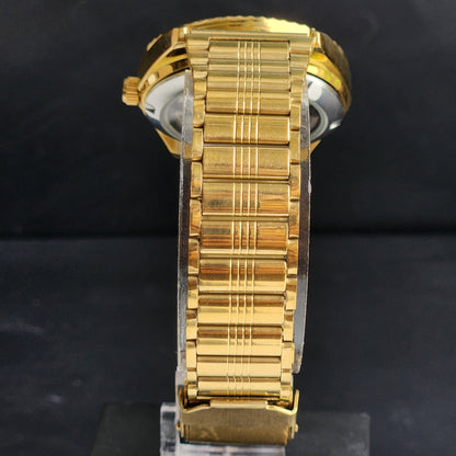 Vintage MOD Citizen Silver Face Automatic 21 Jewels Cal. 8200 35MM Fix Bezel Gold Plated Men's Wrist Watch I99