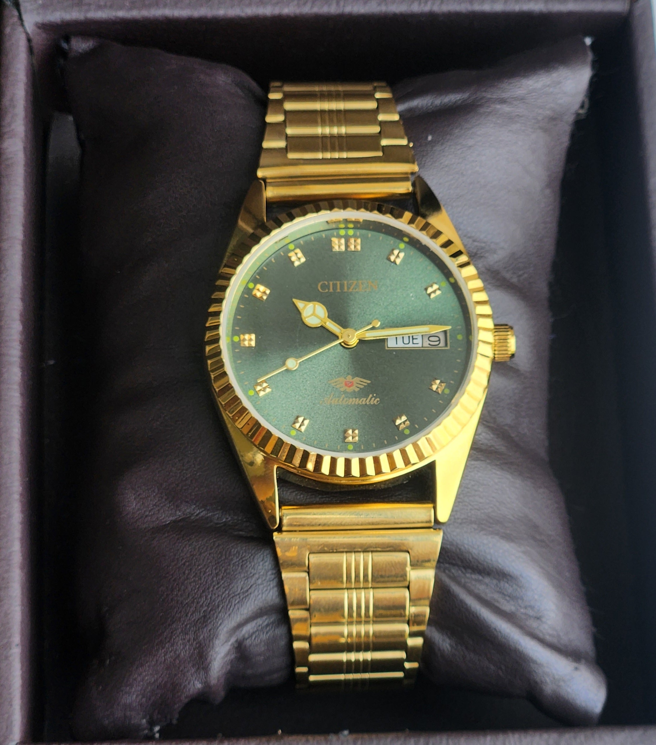 Vintage MOD Citizen Green Face Automatic 21 Jewels Cal. 8200 35MM