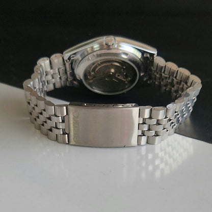 Vintage MOD Seiko 5 Automatic 17 Jewels Cal.6309 Blue Face Repainted Mickey Mouse Jubilee Bracelet Men's Wrist Watch J51