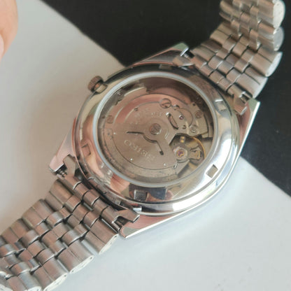 Vintage MOD Seiko 5 Automatic 17 Jewels Cal.6309 Blue Face Repainted Mickey Mouse Jubilee Bracelet Men's Wrist Watch J55