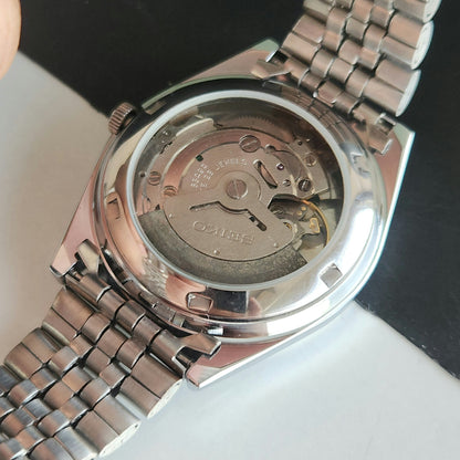 Vintage MOD Seiko 5 Automatic 23 Jewels Cal.6349 Teal Green Face Jubilee Bracelet Men's Wrist Watch J57