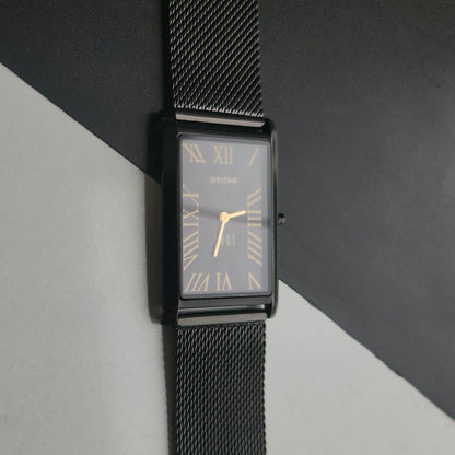 Original TITAN EDGE 1514YAA Rectangle Black Face 28MM Case Men's Watch J92